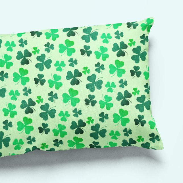 Clover Shamrock Pattern Modern Elegant Green Pillowcase (Creator Uploaded)