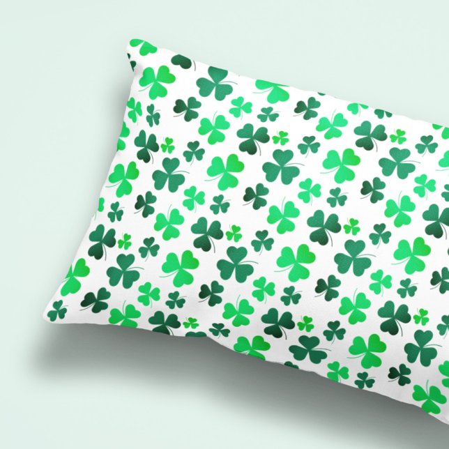 Clover Shamrock Pattern Modern Elegant Green Pillowcase (Creator Uploaded)