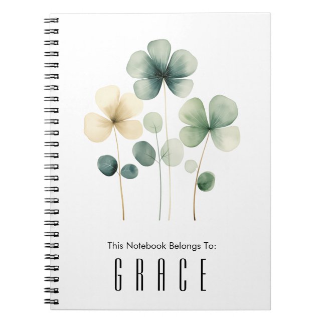 Clover Spiral Notebook Personalise It (Front)