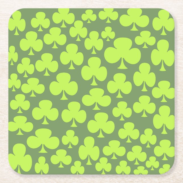 Clover Square Paper Coaster (Front)