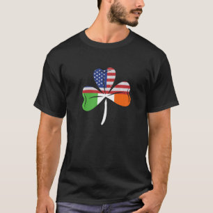 Clover US Ireland Flag  Shamrock American Irish Fl T-Shirt