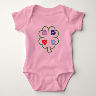 Clover with hearts baby bodysuit