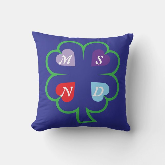 Clover with hearts  cushion (Front)