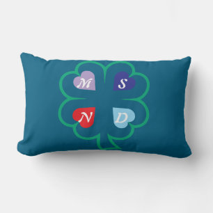 Clover with hearts lumbar cushion