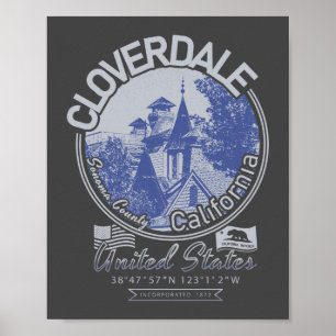 CLOVERDALE SONOMA CALIFORNIA - CITY OF CLOVERDALE POSTER