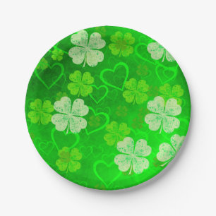 Clovers and Hearts Paper Plate