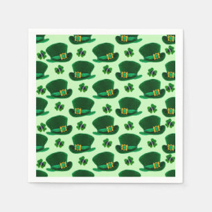 Clovers and Leprechaun Hats Napkin