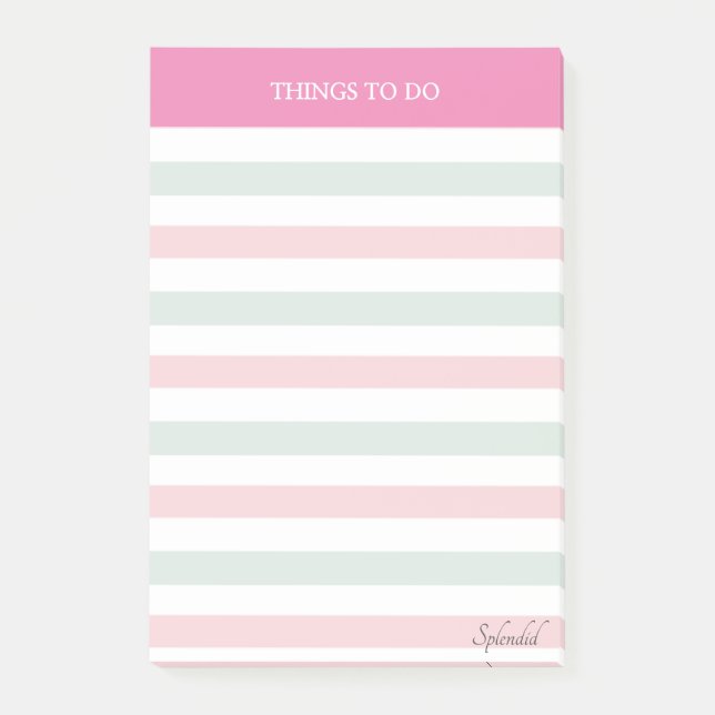 Clovers and Pastel Striped Things To Do Post-it No Post-it Notes (Front)