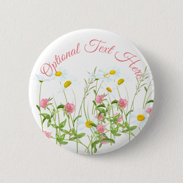 Clovers & Daisies 6 Cm Round Badge (Front)