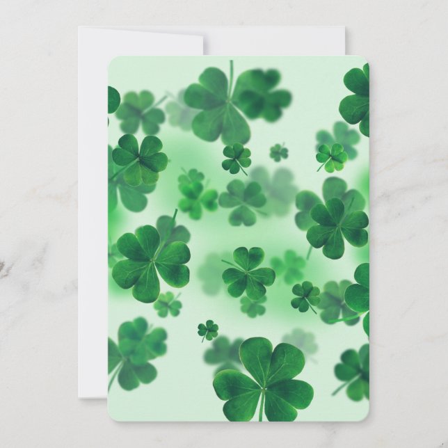Clovers in Green Pastel Invitation (Front)