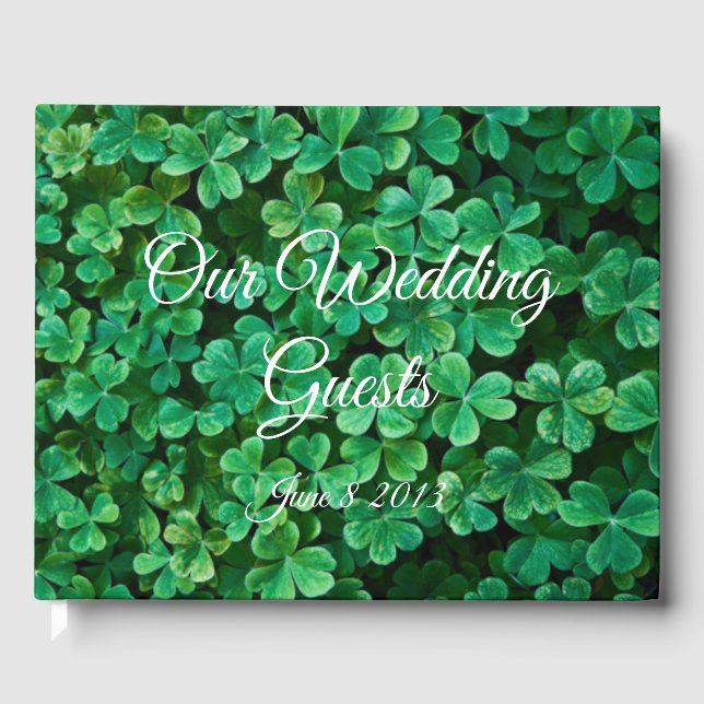 Cloversat wedding and reception guest book (Front)
