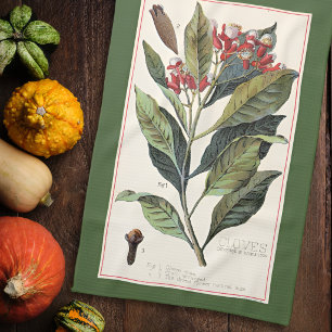 CLOVES - VINTAGE BOTANICAL ILLUSTRATION TEA TOWEL