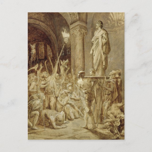 Clovis  Carried on his Shield Postcard (Front)