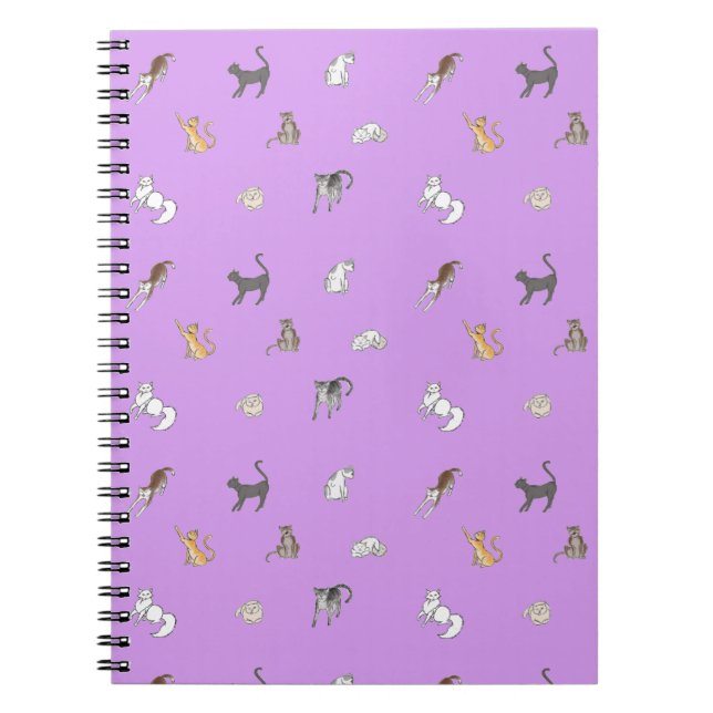 clowder of cats in lilac placemat notebook (Front)
