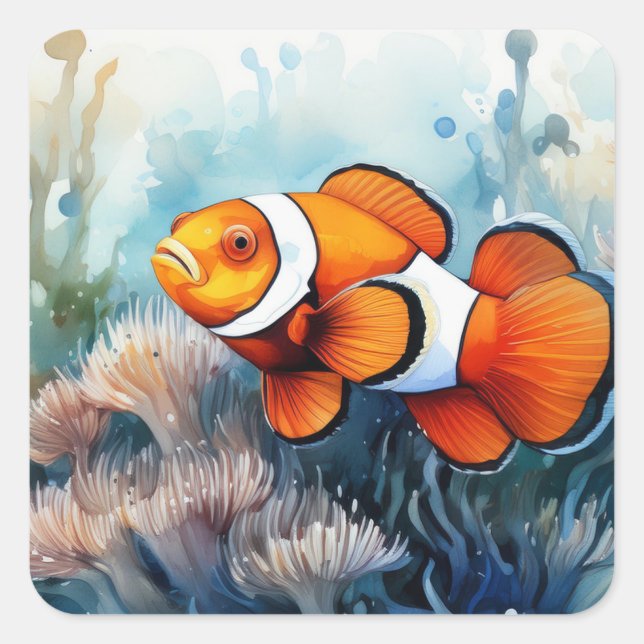 Clowfish Square Sticker (Front)