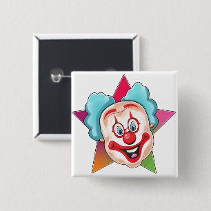 Clown 15 Cm Square Badge