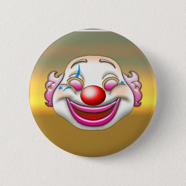 clown 6 cm round badge (Front)