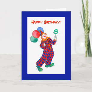 Clown 8th Birthday Card
