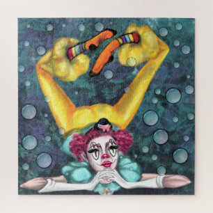 Clown Acrobat Girl - Circus Artists - Painting Jigsaw Puzzle