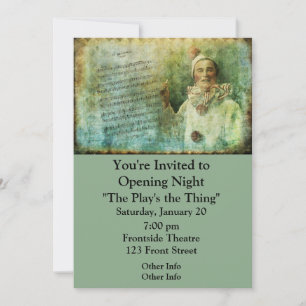 Clown Actor and Song Sheet Invitation