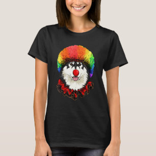 Clown Alaskan Malamute Carnival Circus Staff Husky T-Shirt