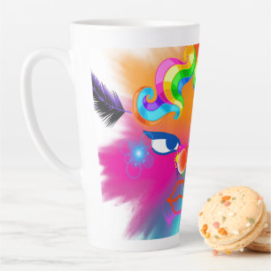 Clown and beautiful colours latte mug