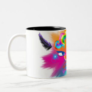 Clown and beautiful colours Two-Tone coffee mug