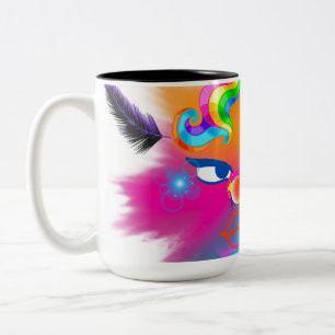 Clown and beautiful colours Two-Tone coffee mug
