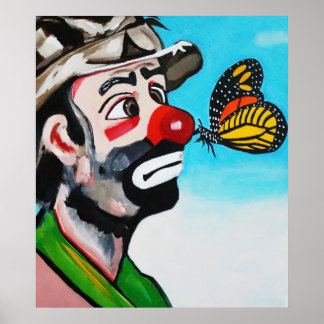 CLOWN AND BUTTERFLY KISS POSTER