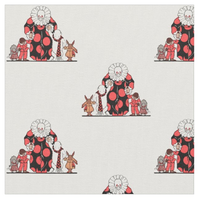 clown and friends take their bow fabric (Close Up)