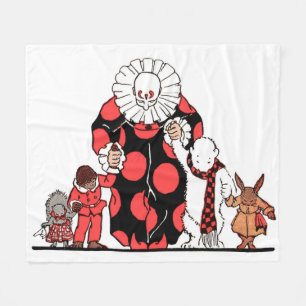 clown and friends take their bow print fleece blanket