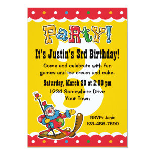 happy clown party invitations announcements zazzle au