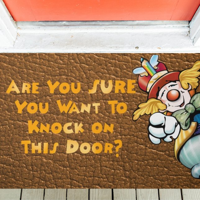 Clown Asks Sure You Want to Knock? Funny  Doormat (Creator Uploaded)