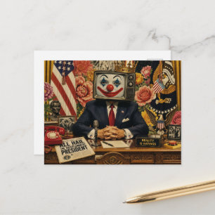 Clown at the American Desk Postcard