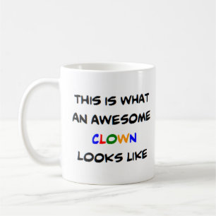 clown, awesome coffee mug