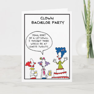 Clown Bachelor Party Thank You Card