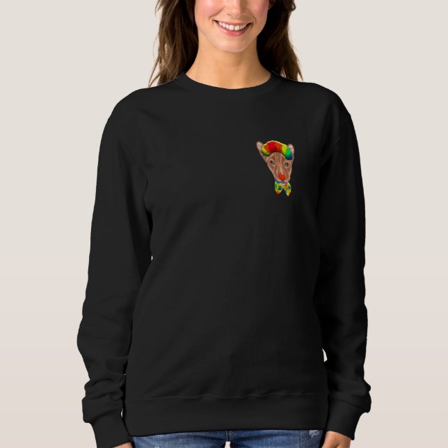 Clown Basenji Circus Dog Pocket Sweatshirt (Front)