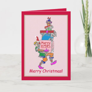 Clown Bearing Gifts Christmas Card
