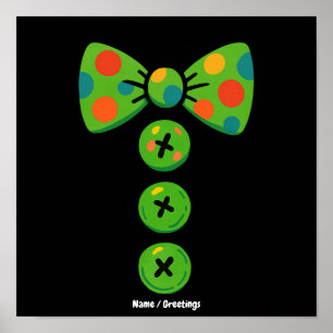 Clown Big Bow Tie Halloween Costume Design Funny Poster