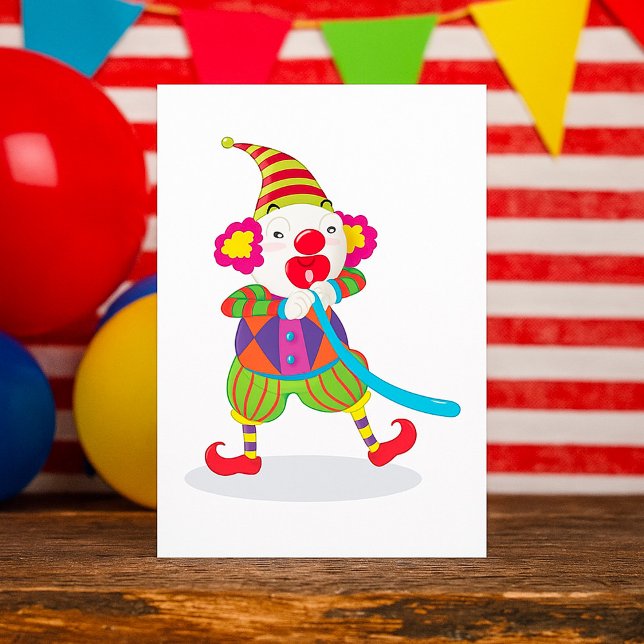 Clown Blowing Up Balloons Invitations (Creator Uploaded)
