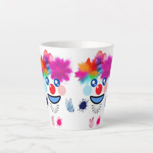 Clown,butterflies and pastel colours latte mug