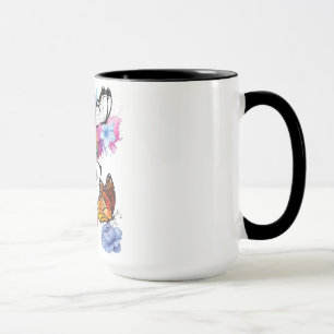 Clown,butterflies and pastel colours mug