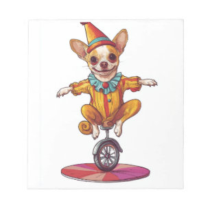 Clown Chihuahua � Funny Circus Dog Notepad