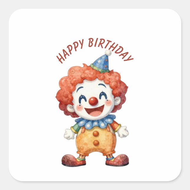 Clown Circus Humour Square Sticker (Front)