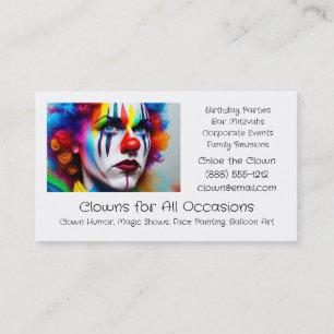 Clown Clowns for Birthday Parties Business Cards