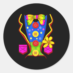Clown Costume Circus Classic Round Sticker