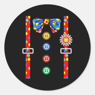 Clown Costume Halloween Classic Round Sticker