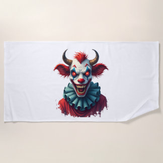 Clown Cow of Terror Beach Towel