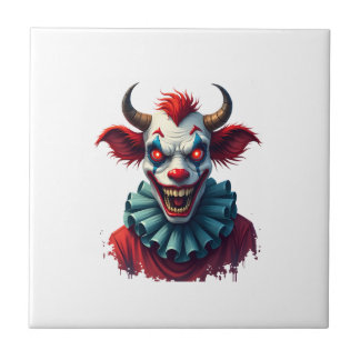 Clown Cow of Terror Ceramic Tile