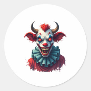 Clown Cow of Terror Classic Round Sticker